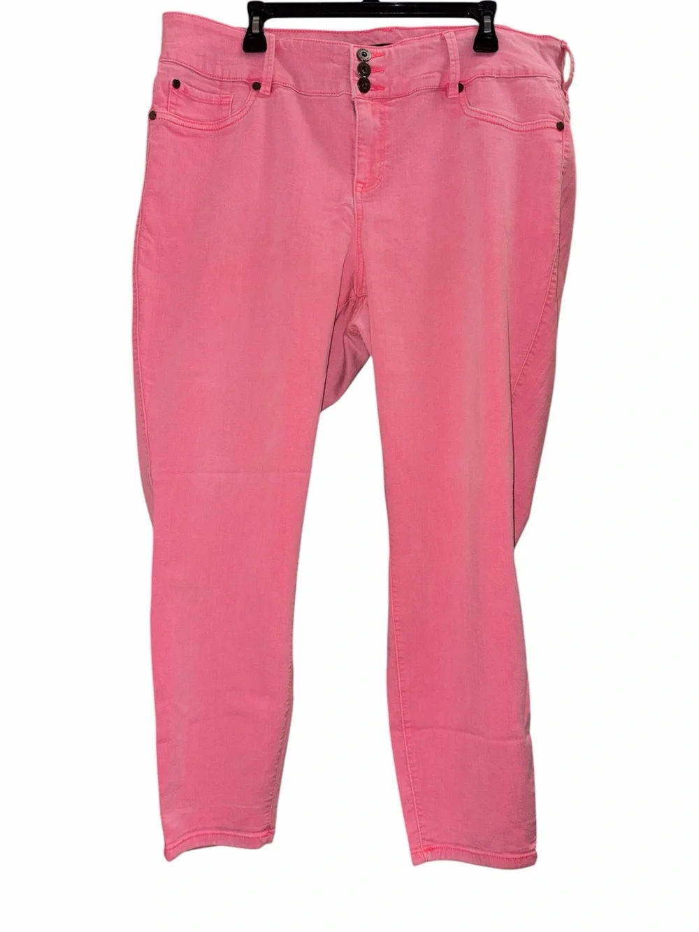 Torrid High Rise Stretch Denim Jeggings 22R Neon Pink Wash - Picture 2 of 7